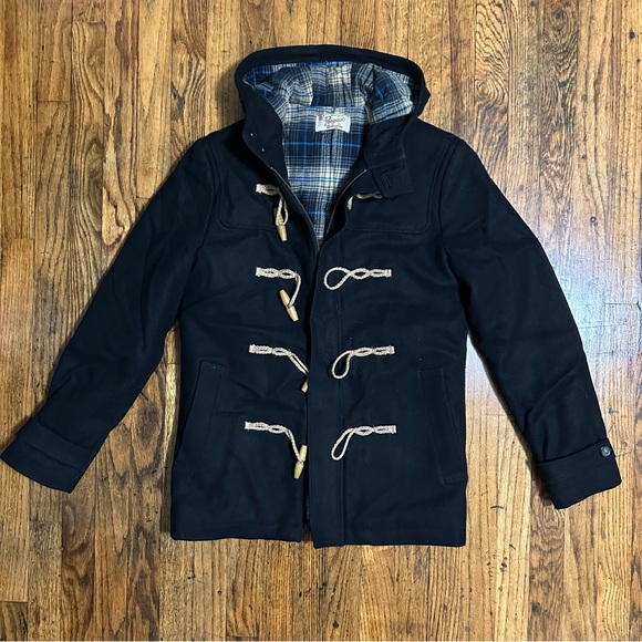 Original Penguin Wool Blend Toggle Button Black Peacoat - Picture 1 of 4
